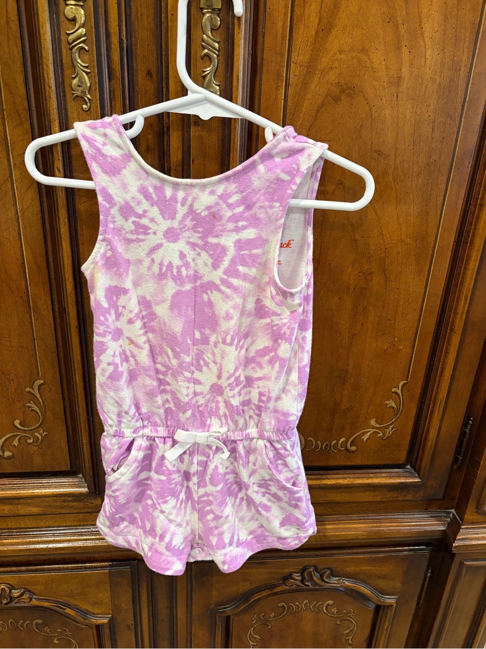 Cat & Jack Purple and White Tie-Dye Sleeveless Romper